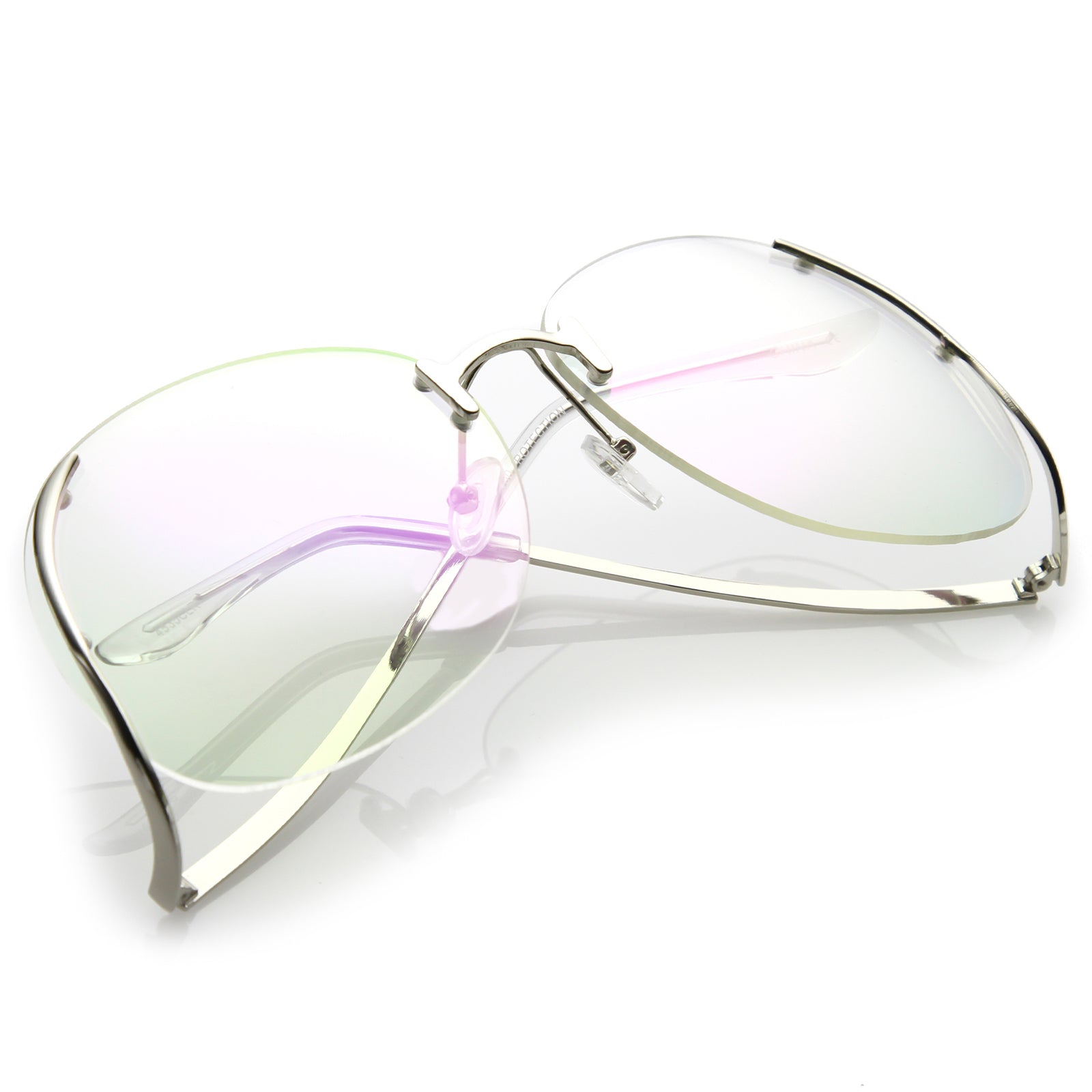 Oversized rimless clear glasses on sale