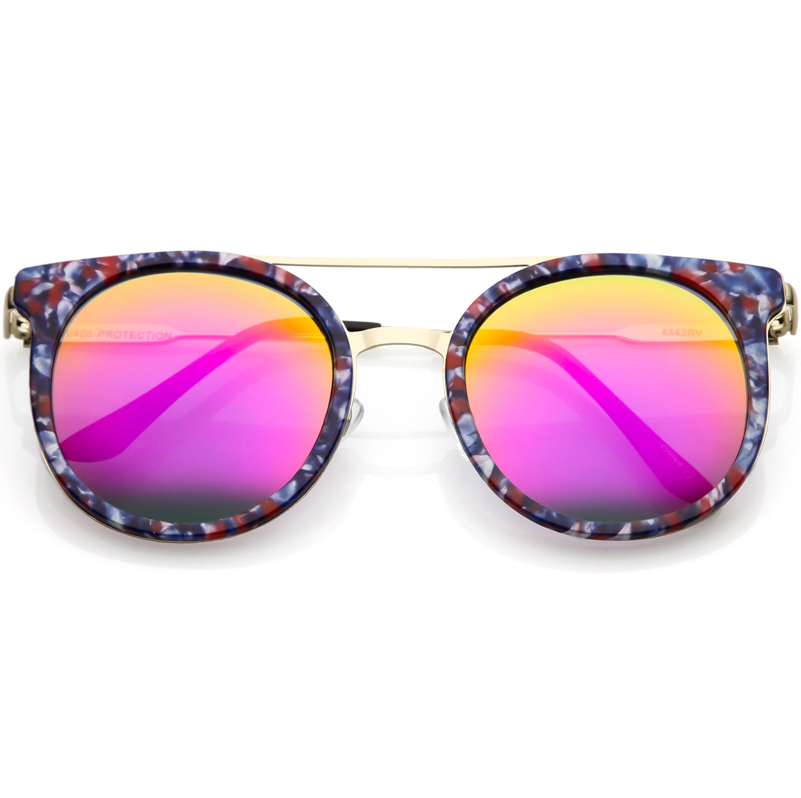 Blue Red Silver / Magenta Mirror