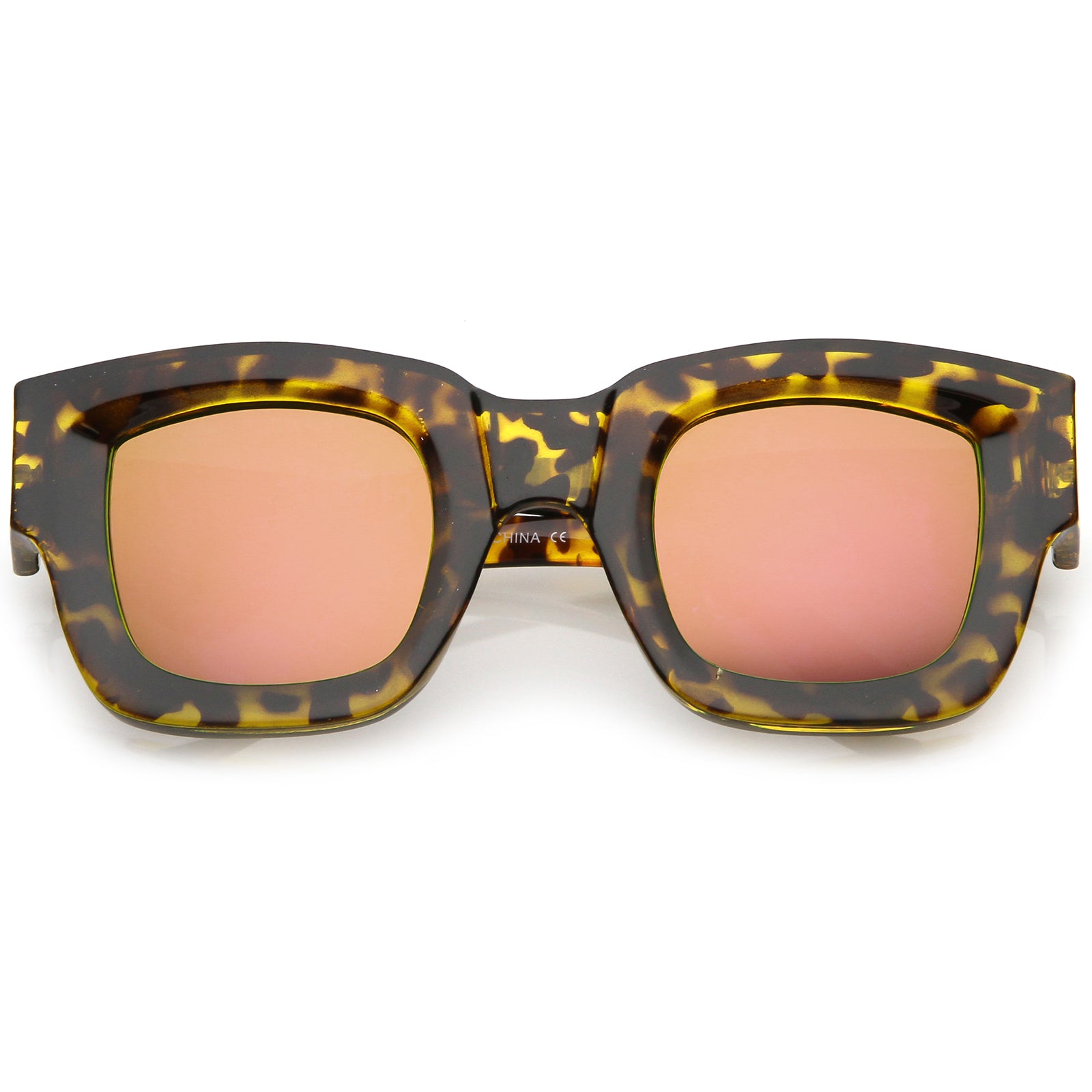 Brown Tortoise / Pink-Yellow Mirror