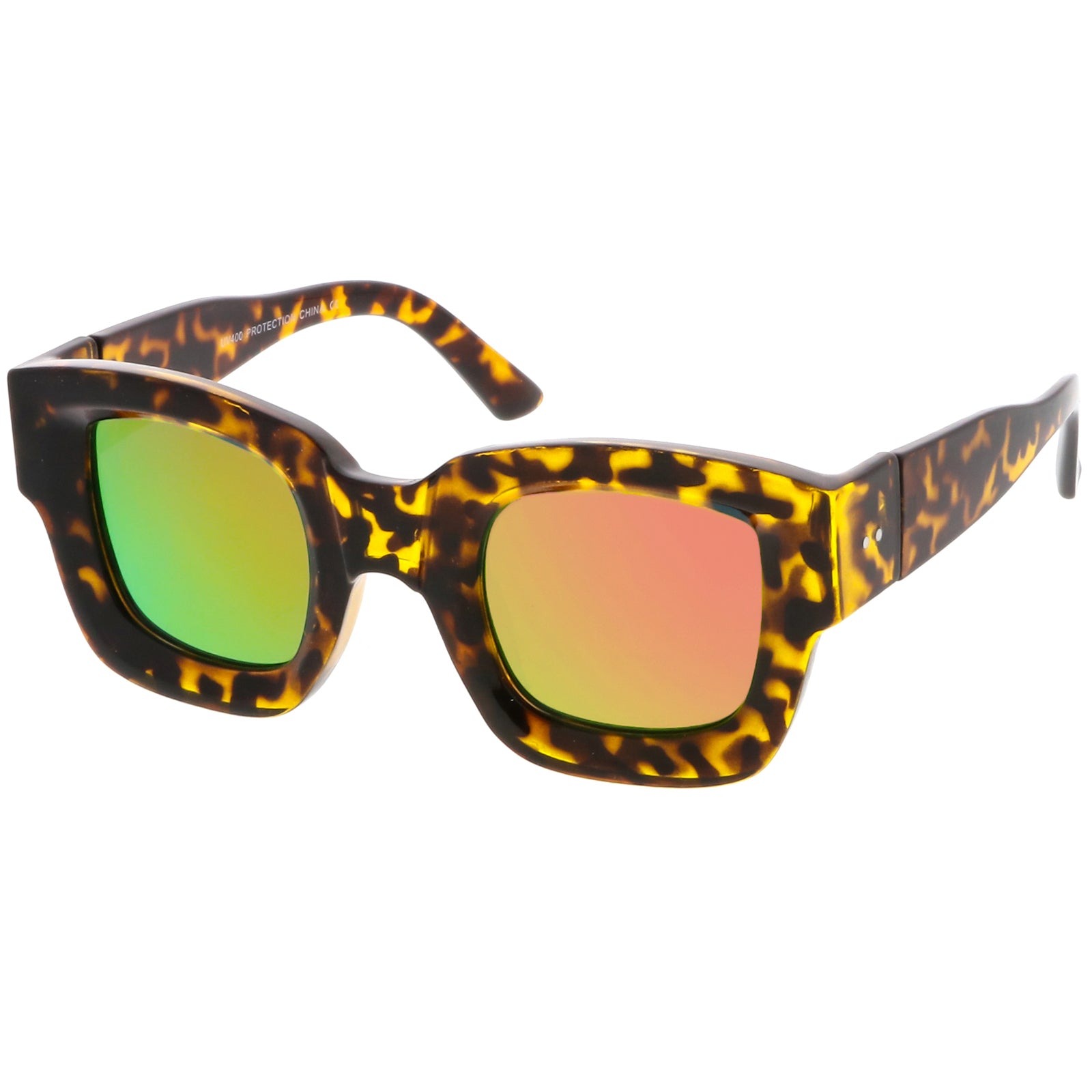 Brown Tortoise / Pink-Yellow Mirror