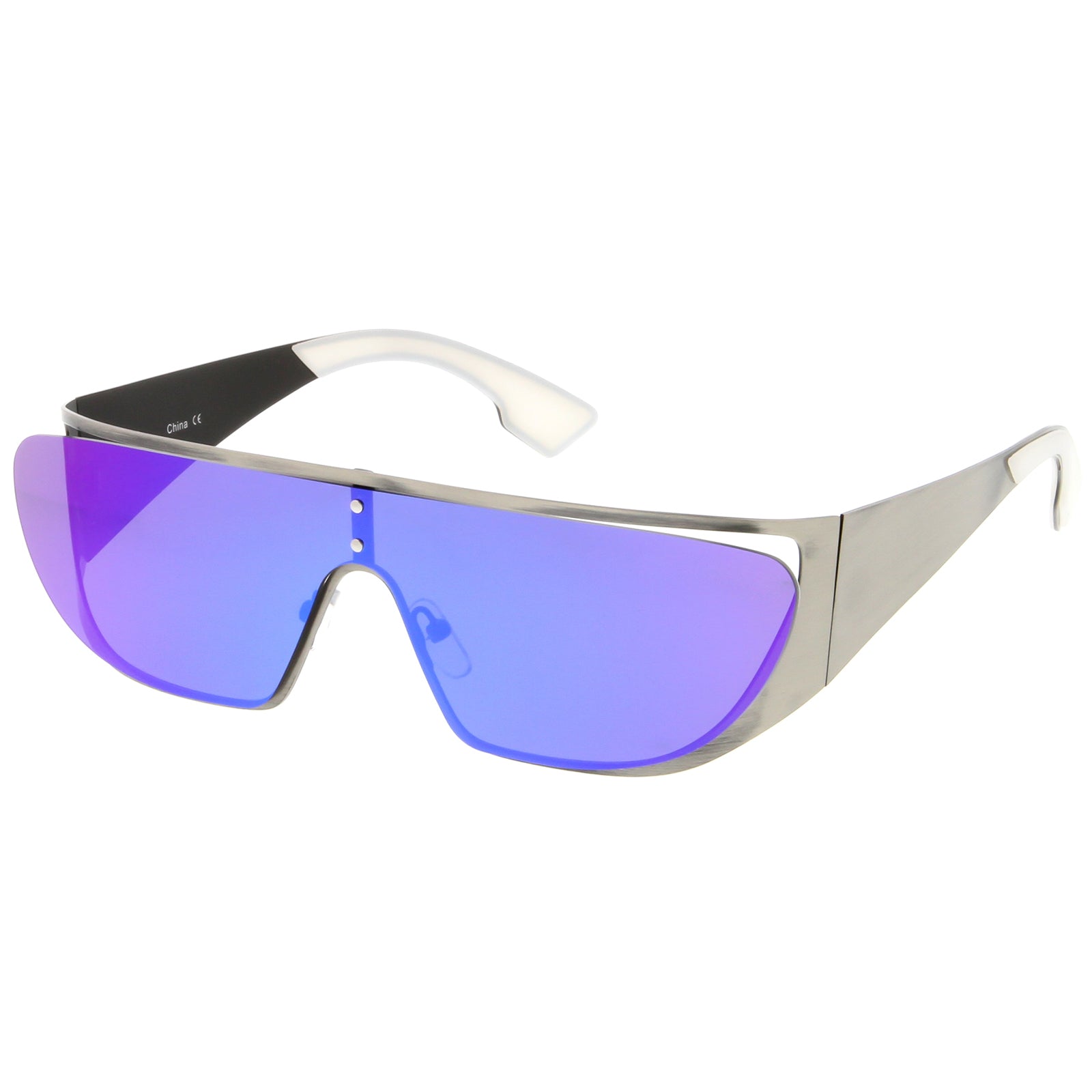 Silver / Blue Purple Mirror