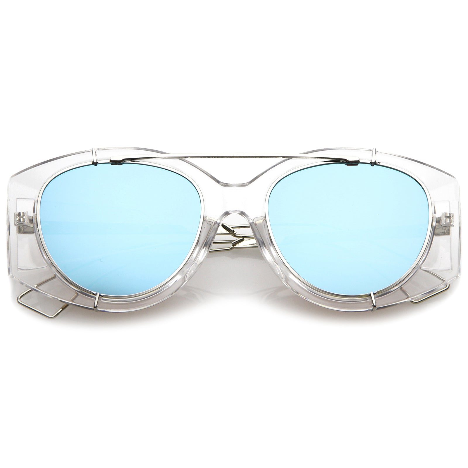 Clear Silver / Blue Mirror