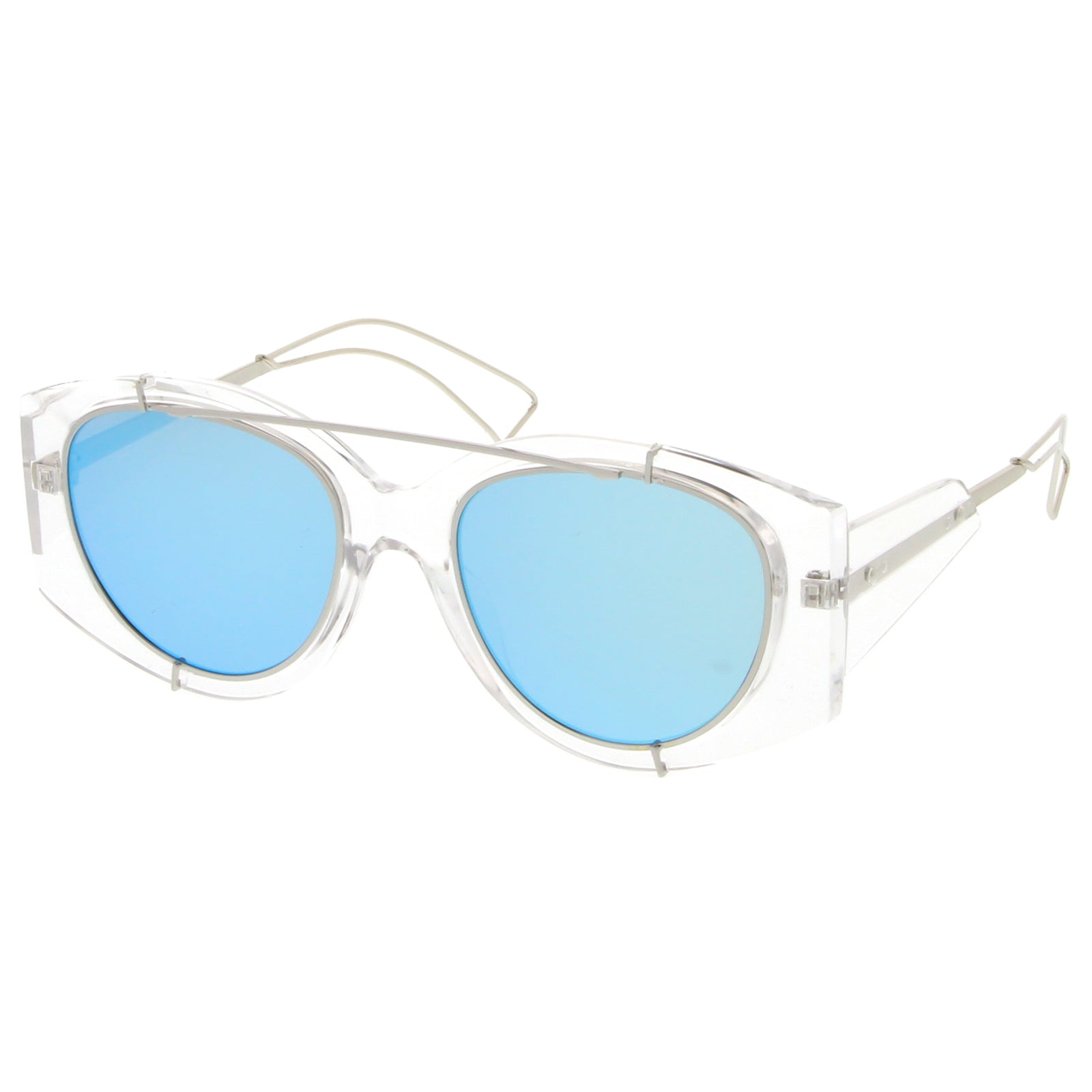 Clear Silver / Blue Mirror