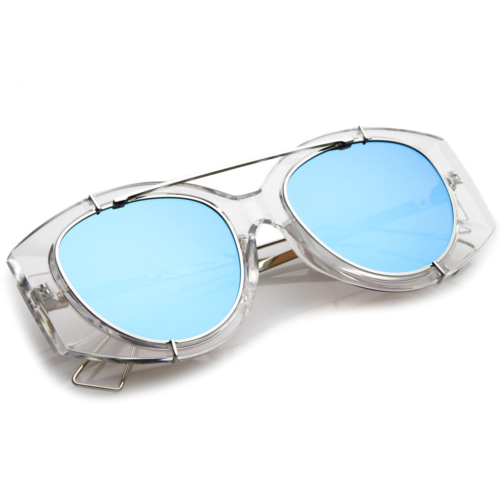 Clear Silver / Blue Mirror
