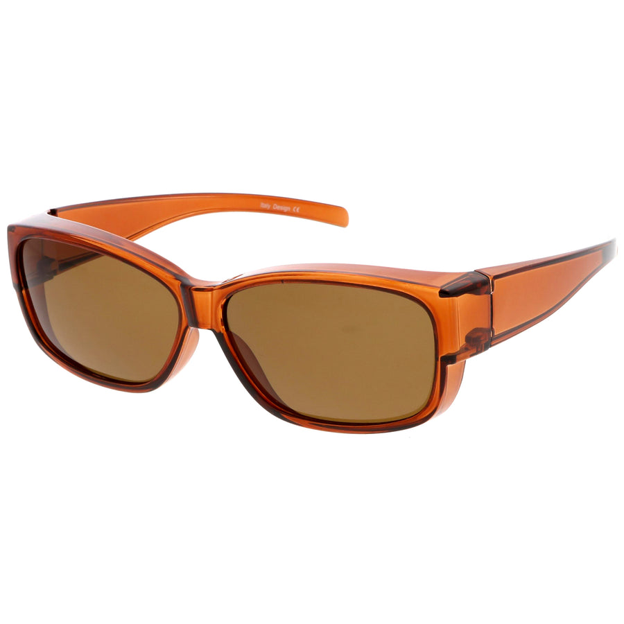 Women's Orange Oversized Plastic Brow Bar Aviator Sunglasses