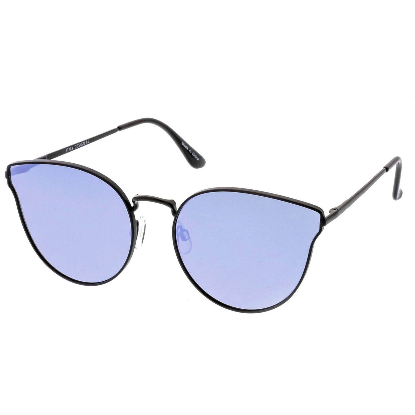 Black / Silver Blue Mirror