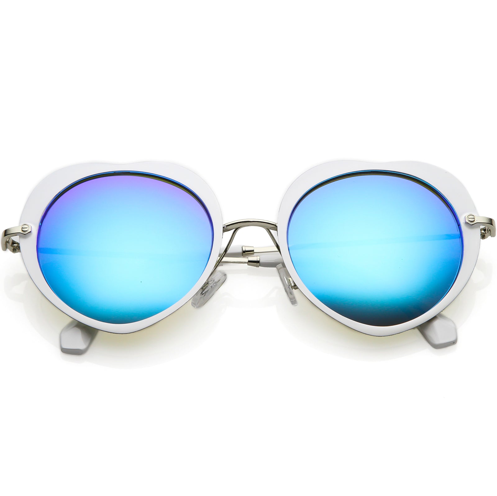 Silver White / Blue Mirror