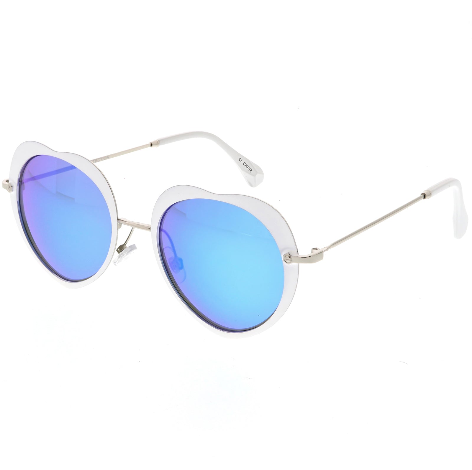 Silver White / Blue Mirror