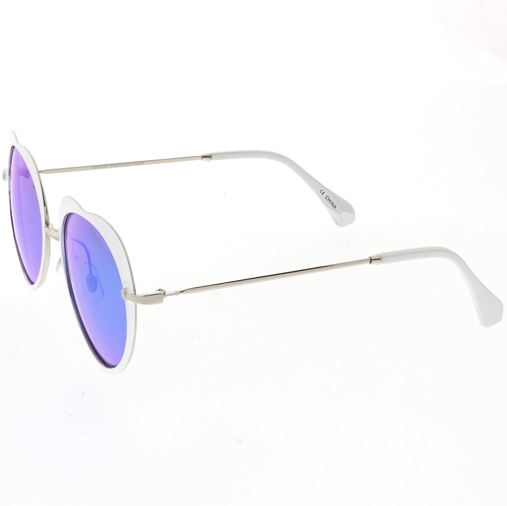 Silver White / Blue Mirror
