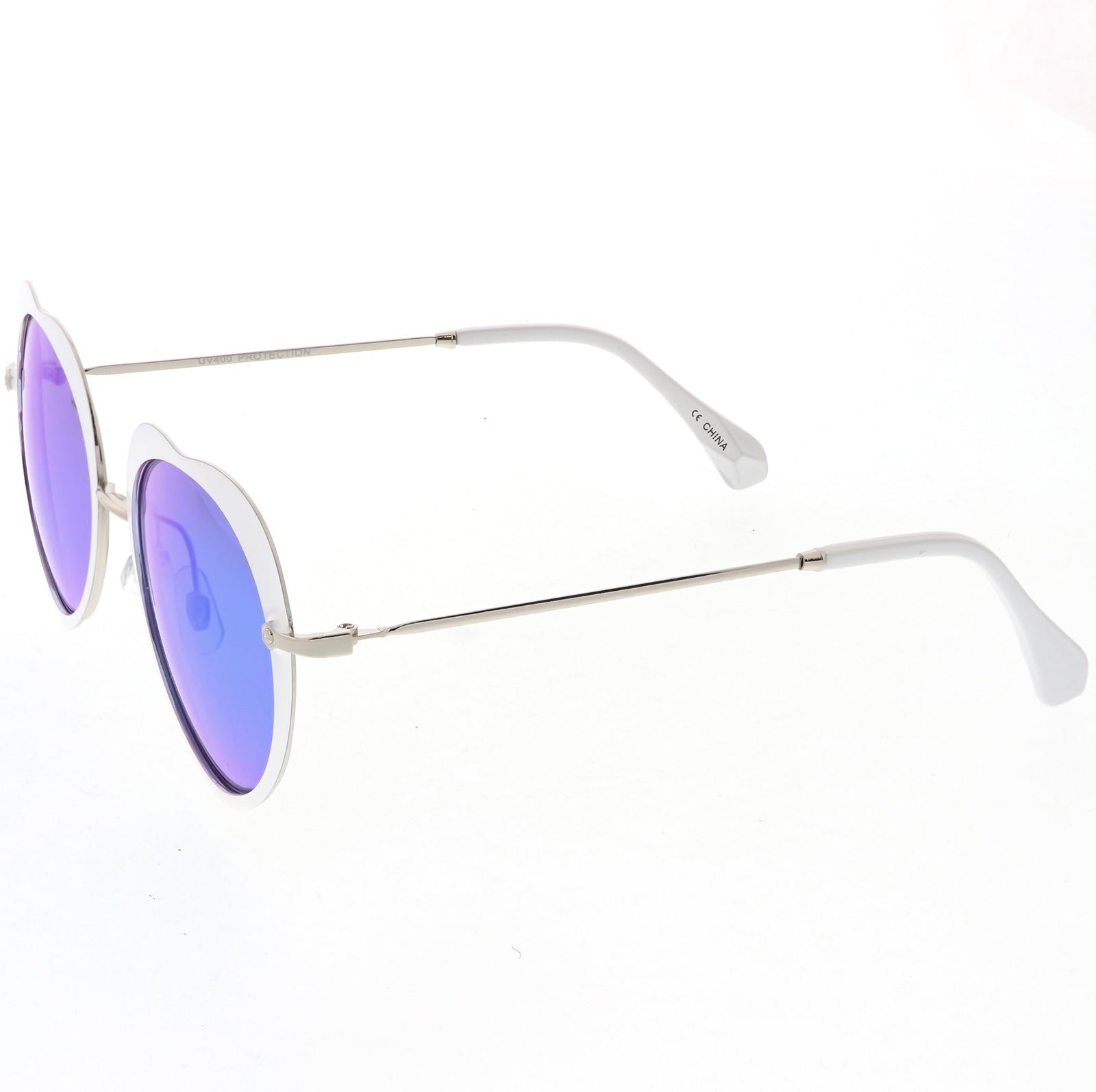 Silver White / Blue Mirror