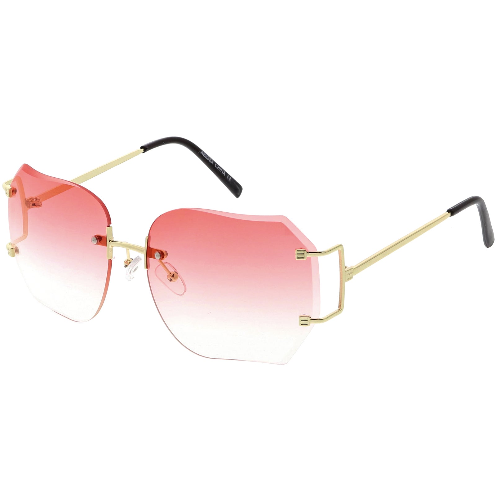 Women's Rimless Square Gradient Oversized Sunglasses