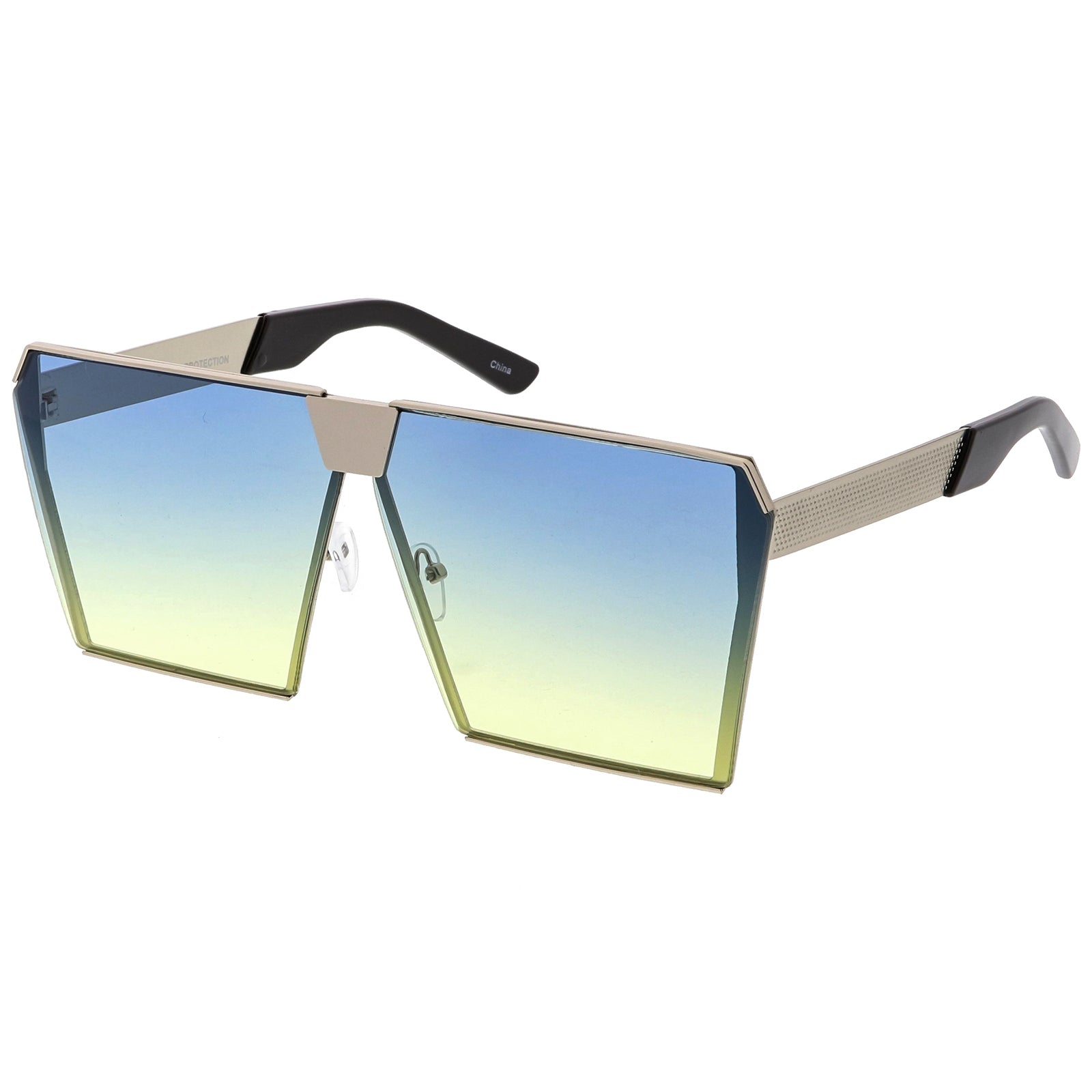 Women's Men's Sunglasses Designer Flat Lens Fashion Oversized  Gold Frame Stylish