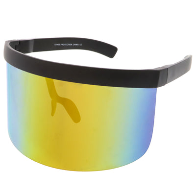 Retro 80s Futuristic Cyclops Cyberpunk Visor Sunglasses 95mm - sunglass.la
