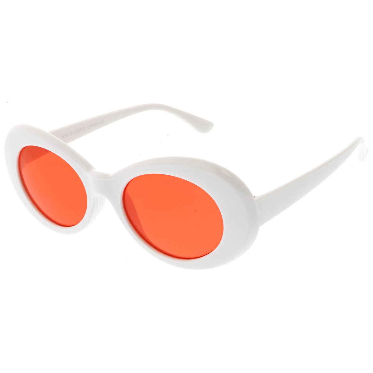 Retro Oval Sunglasses With Tapered Arms Colored Lens 50mm Sunglassla 