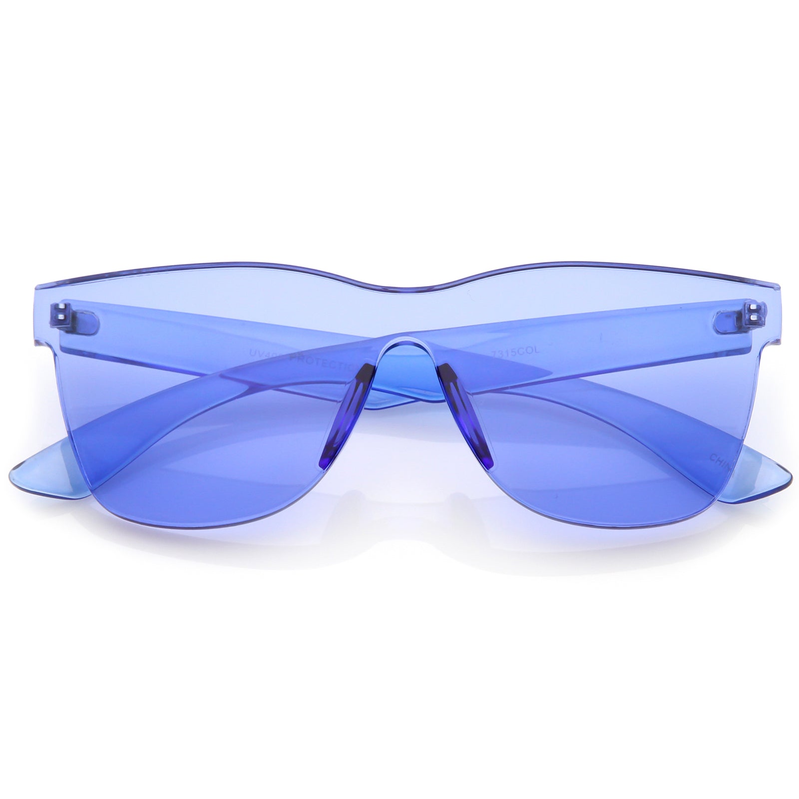 Rimless Horn Rimmed Mono Block Sunglasses With Colorful One Piece PC L 