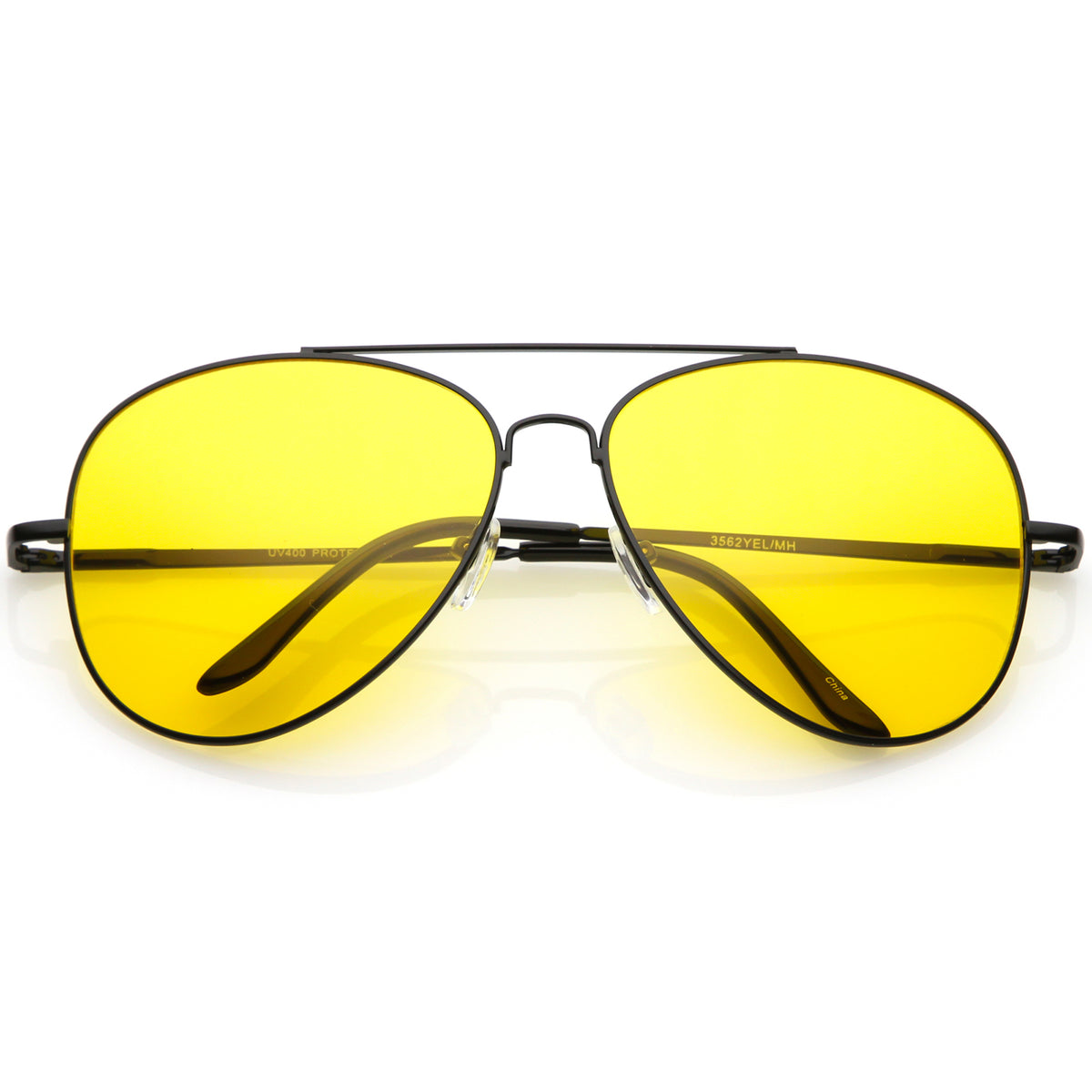 Large Classic Night Driving Aviator Sunglasse With Yellow Tinted Lens Sunglassla 9083