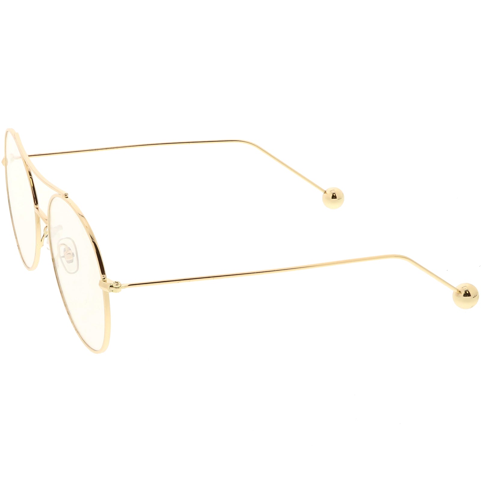 Premium Oversize Round Eyeglasses Metal Double Nose Bridge