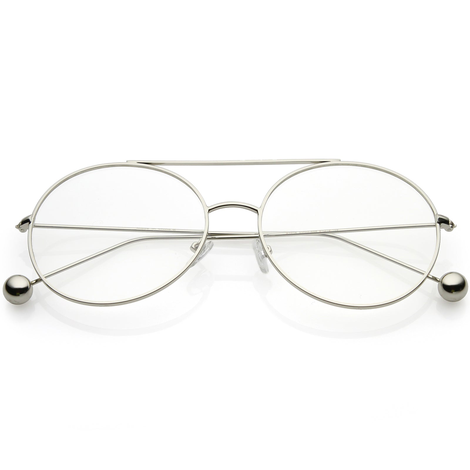 Double Bridge Clear Lens Round Glasses