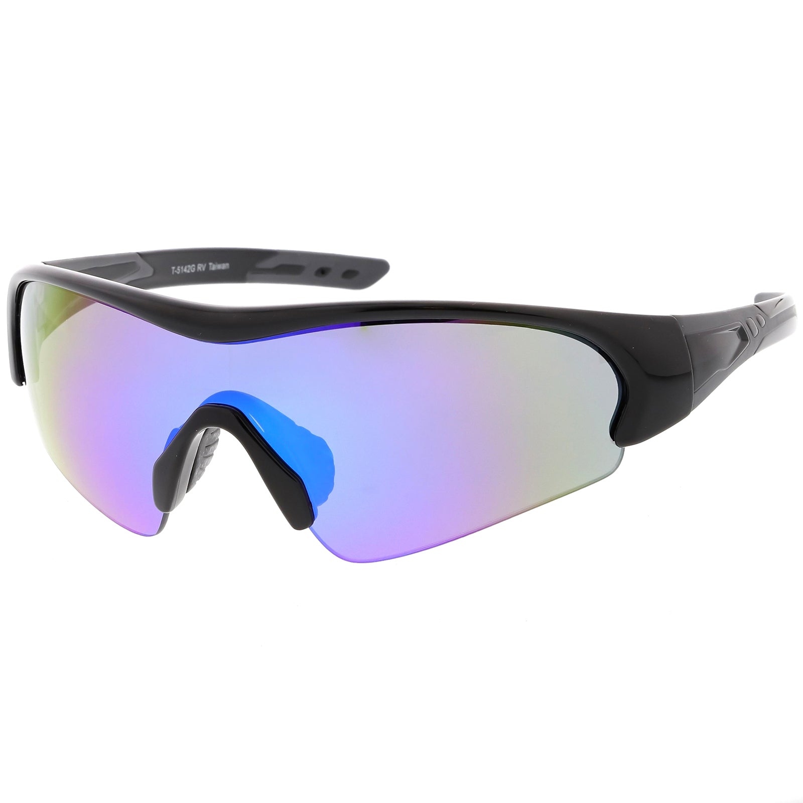 Shiny Black / Blue Purple Mirror