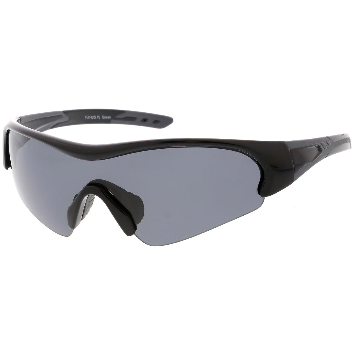 Sports TR-90 Semi-Rimless Wrap Shield Sunglasses Polarized Mono Lens 7 ...