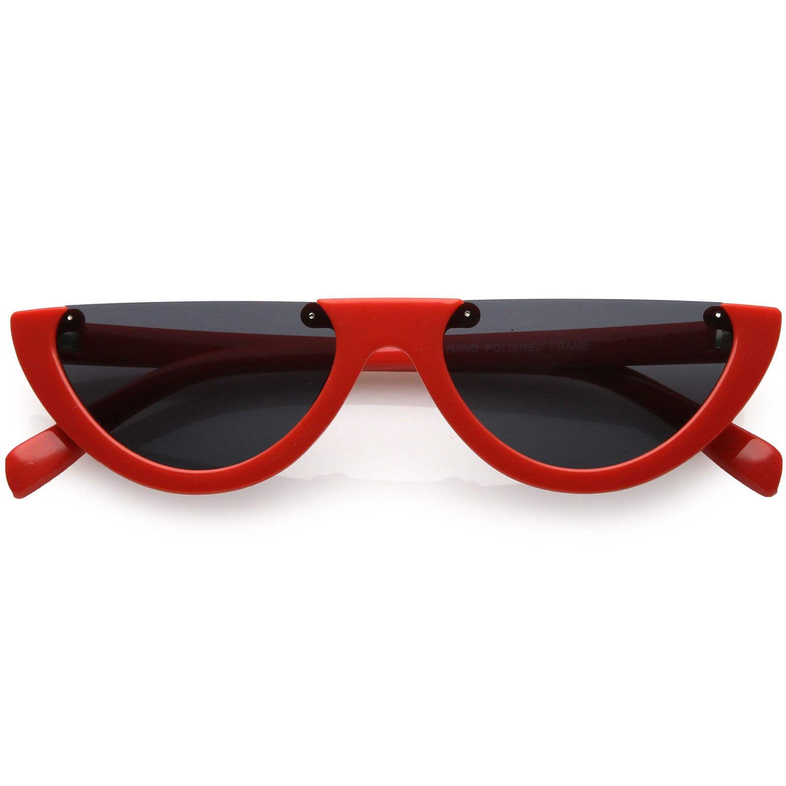 Extreme Semi Rimless Cat Eye Sunglasses Neutral Colored Lens 55mm