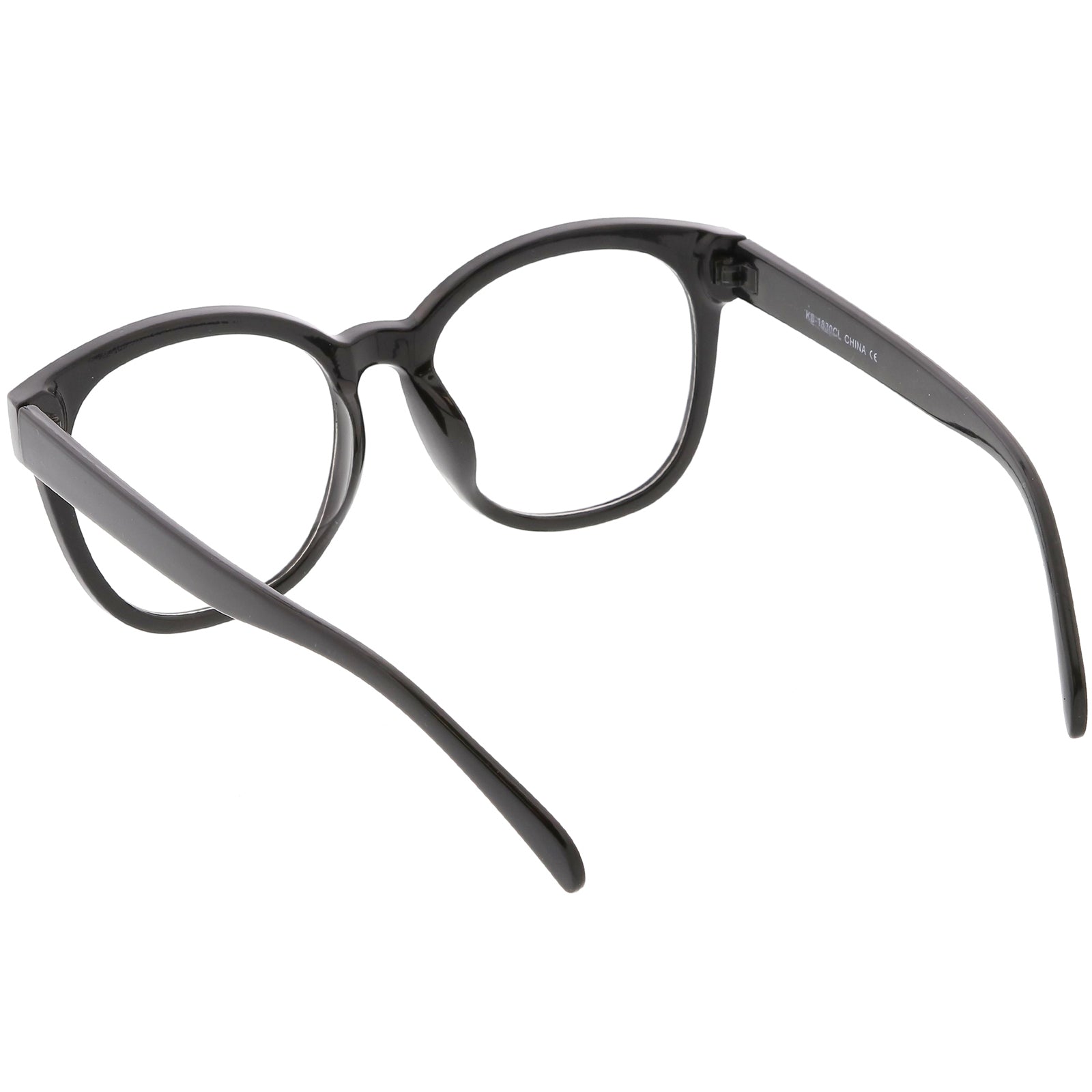 Oversize Horn Rimmed Round Eyeglasses Metal Rivets Clear Lens 55mm sunglass.la