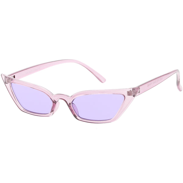 Women S Translucent Thin Extreme Cat Eye Sunglasses Rectangle Lens Sun Sunglass La