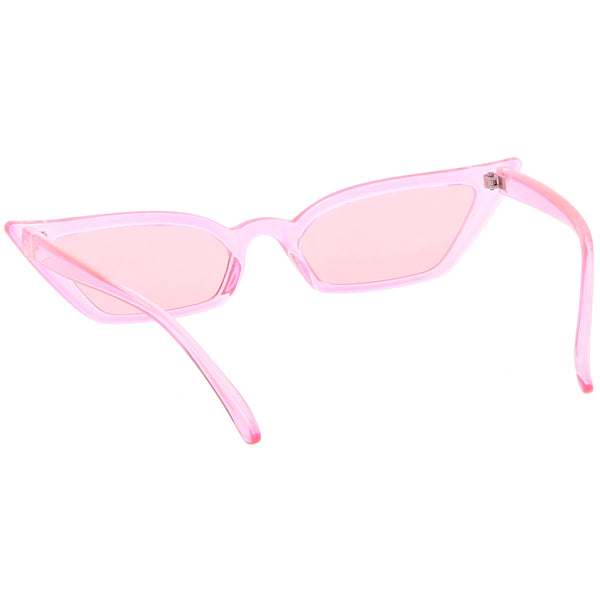 Women S Translucent Thin Extreme Cat Eye Sunglasses Rectangle Lens Sun Sunglass La