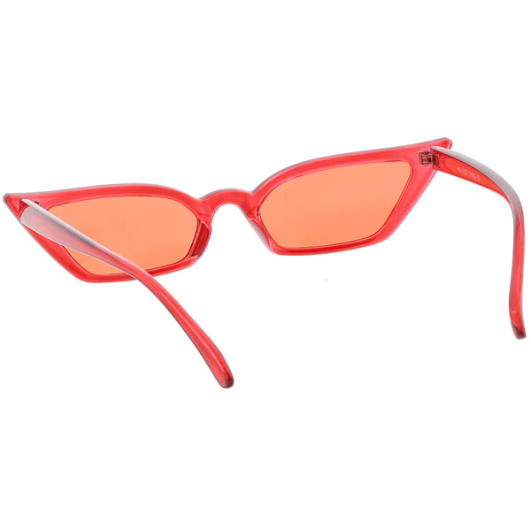 Women S Translucent Thin Extreme Cat Eye Sunglasses Rectangle Lens Sun Sunglass La