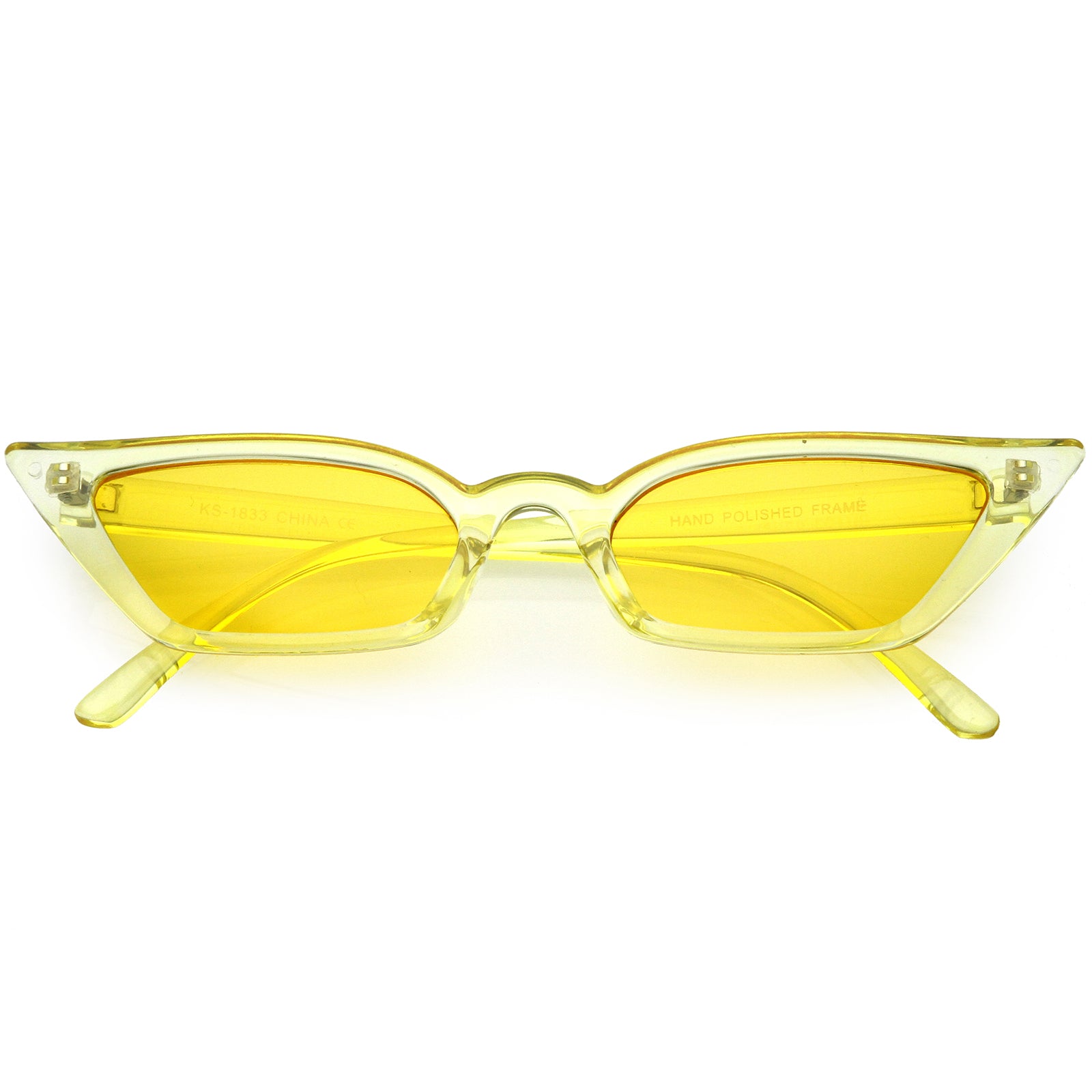 Women's Translucent Thin Extreme Cat Eye Sunglasses Rectangle Lens