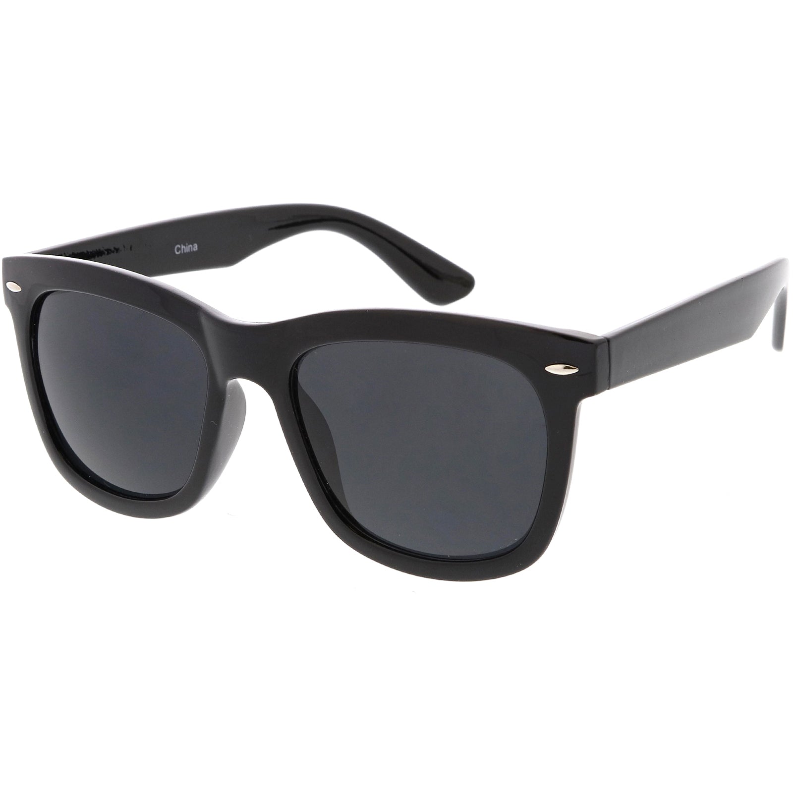 Square Oversized Sunglasses For Women Men Fashion Flat Top Big Frame  Shadesblack Frame/black Lens