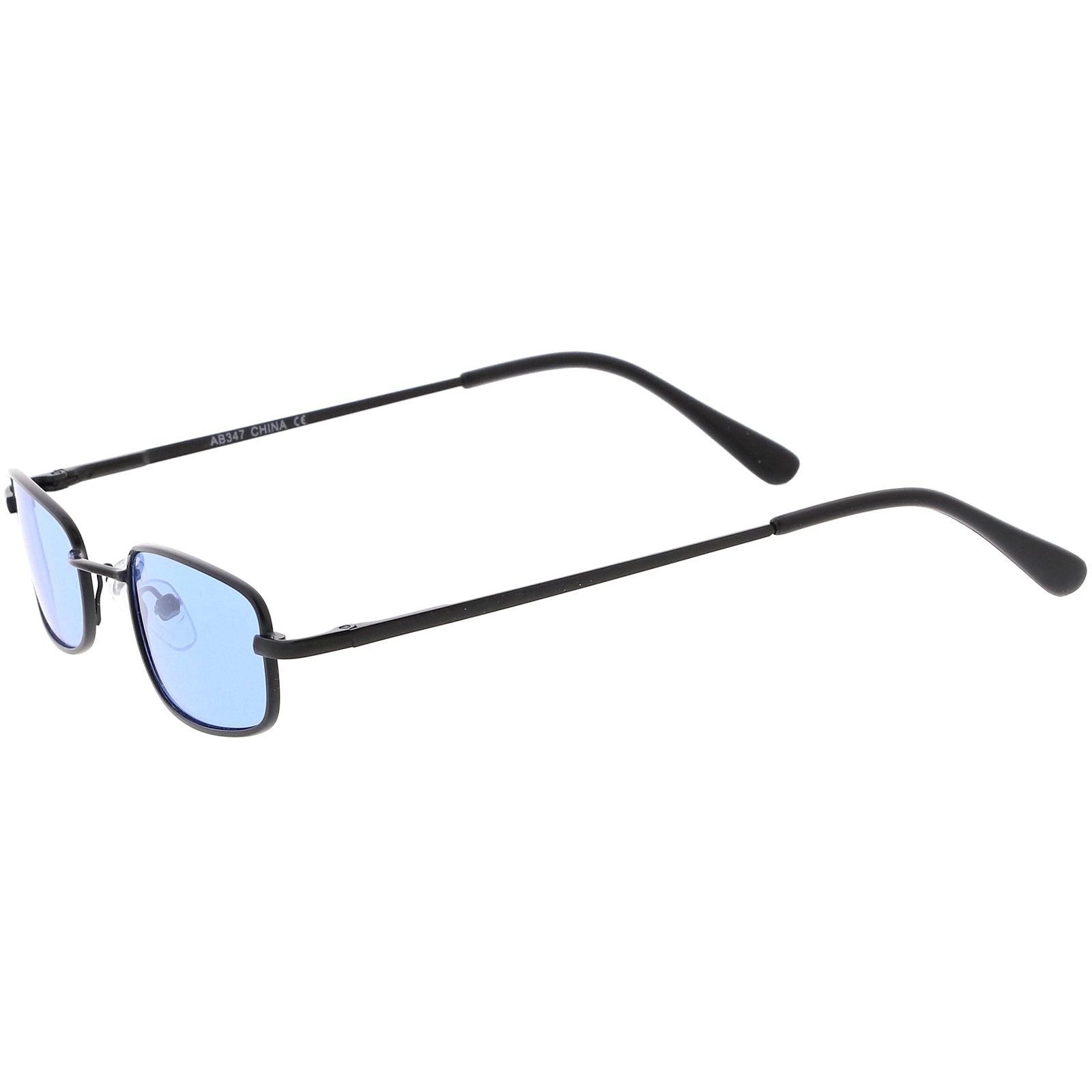 90's Small Rectangle Sunglasses Slim Arms Color Tinted Lens 45mm - sunglass .la