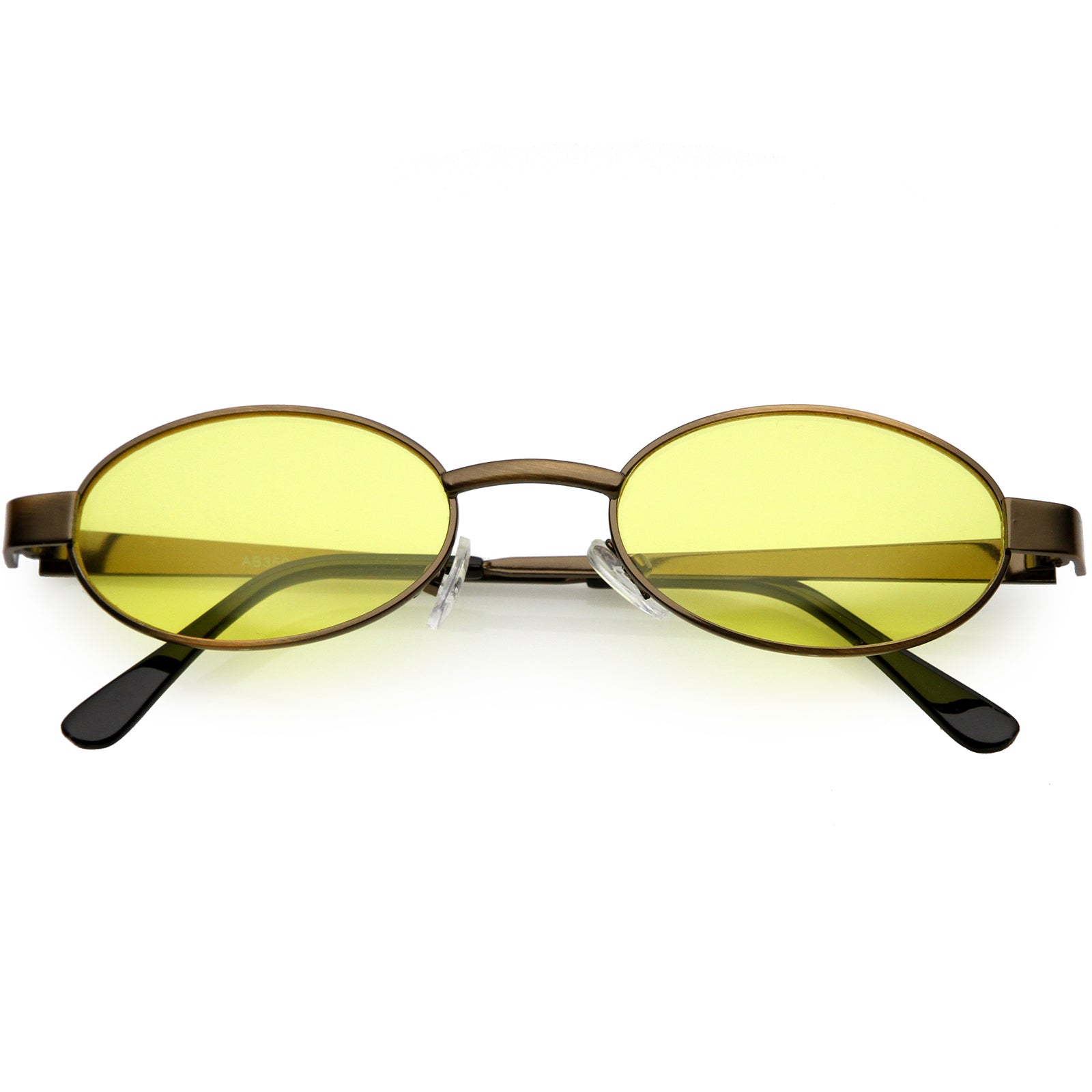 Round Sunglasses Brown Metal Frame Brown Lens Vintage High Tek Junior NOS 1990s