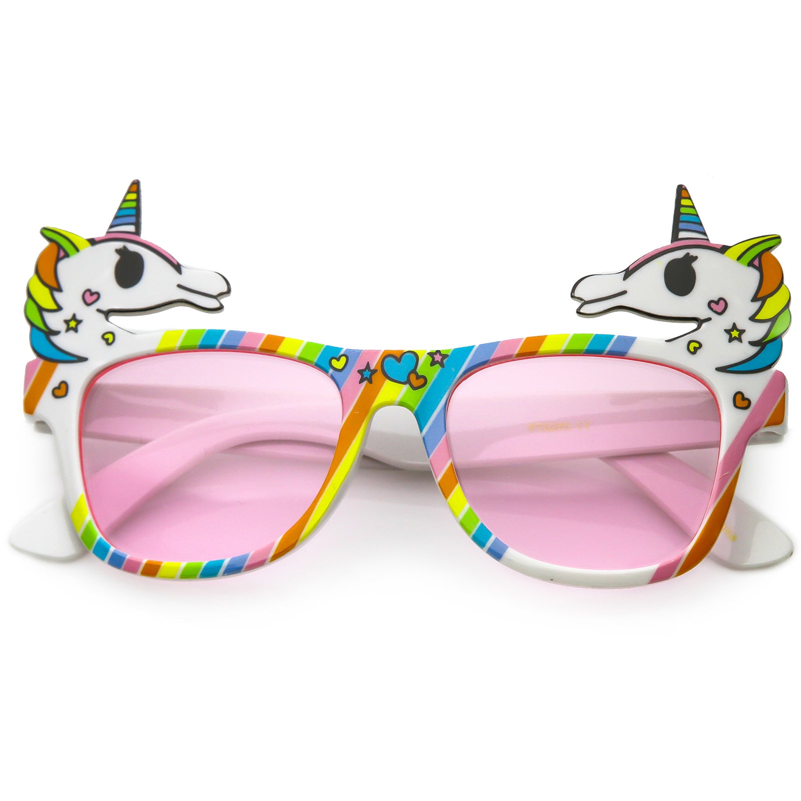 Novelty Rainbow Unicorn Sunglasses Horn Rimmed Square Lens 50mm
