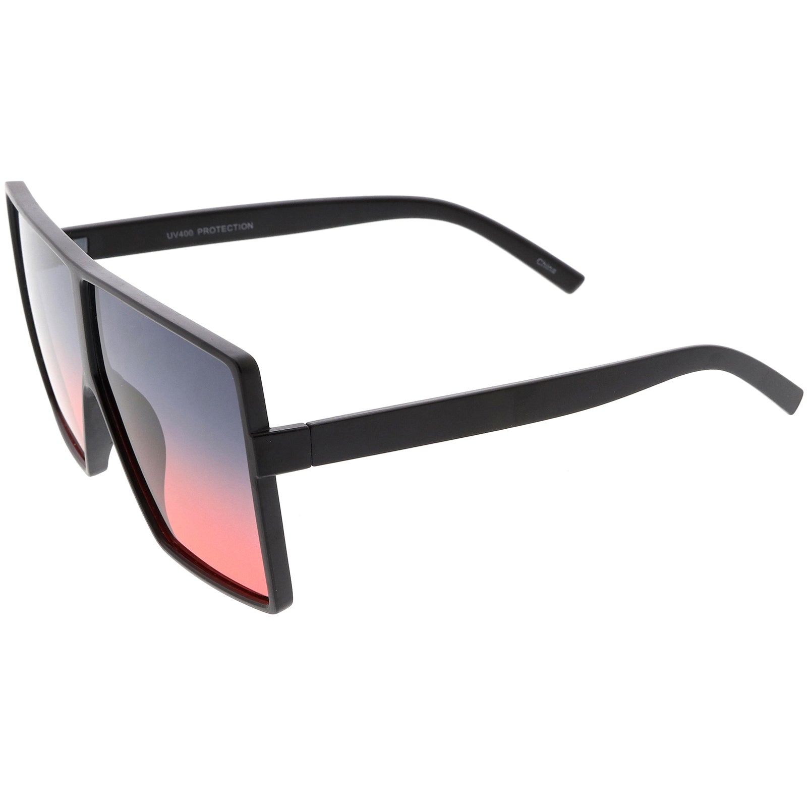 Big Large Oversize Square Sunglasses Flat Top Two Tone Lens 70mm