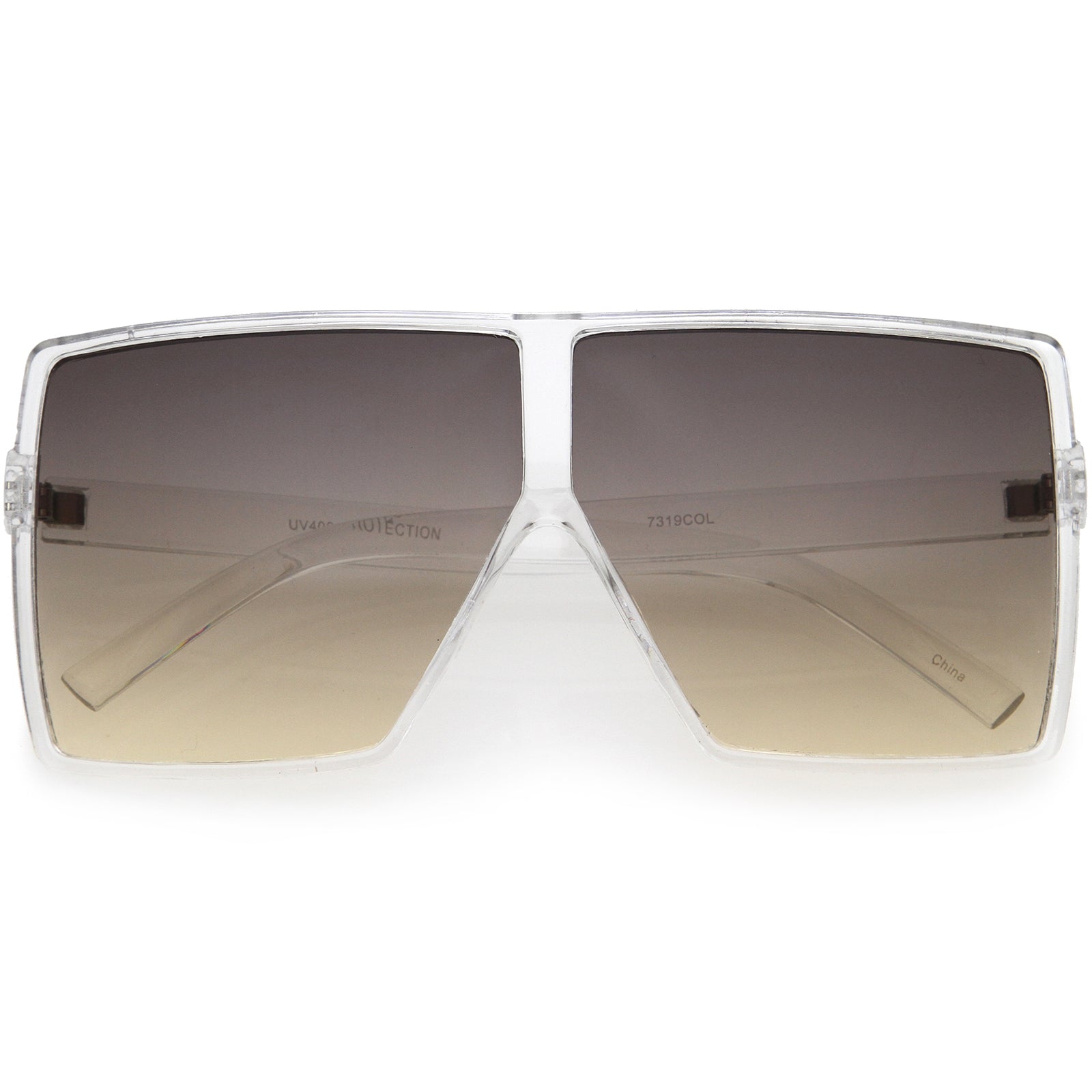 Big Large Oversize Square Sunglasses Flat Top Two Tone Lens Big Large Oversize Square Sunglasses Flat Top Two Tone Lens