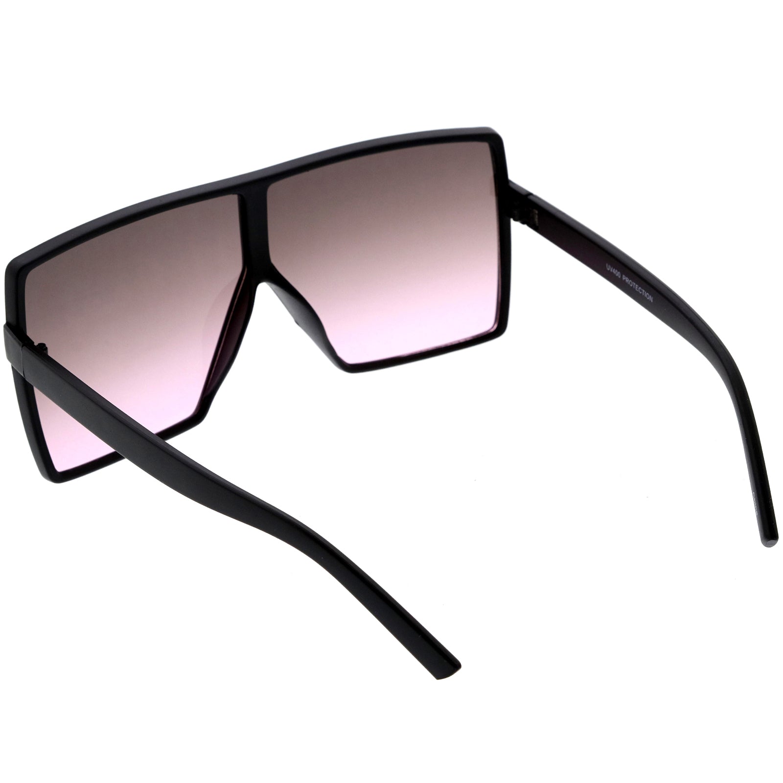 Flat Top Sunglasses Geometric Sharp Oversized Shield Style Rimless