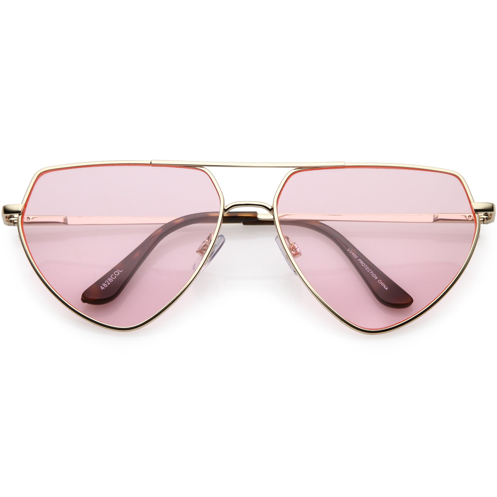 Aviator Sunglasses - Gold Frame / Pink Clear Two-tone Lens – Sunnytop Shop