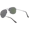 Classic Black Aviator Sunglasses For Women Men Mirrored Lens 57mm