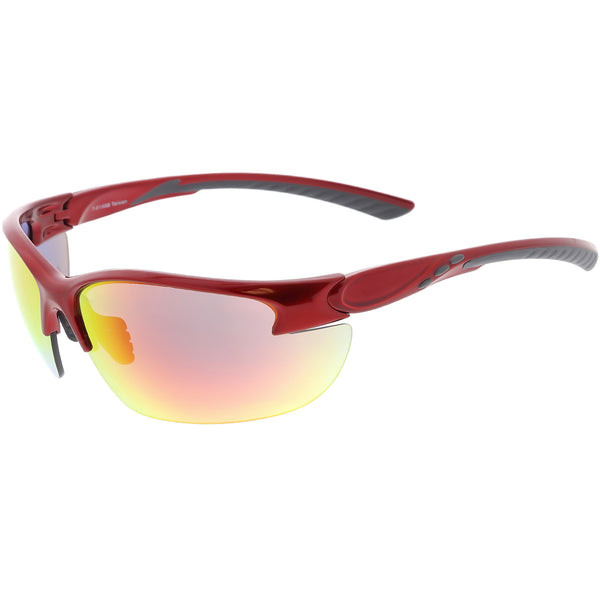 Semi Rimless TR-90 Wrap Sports Sunglasses Neutral Colored And