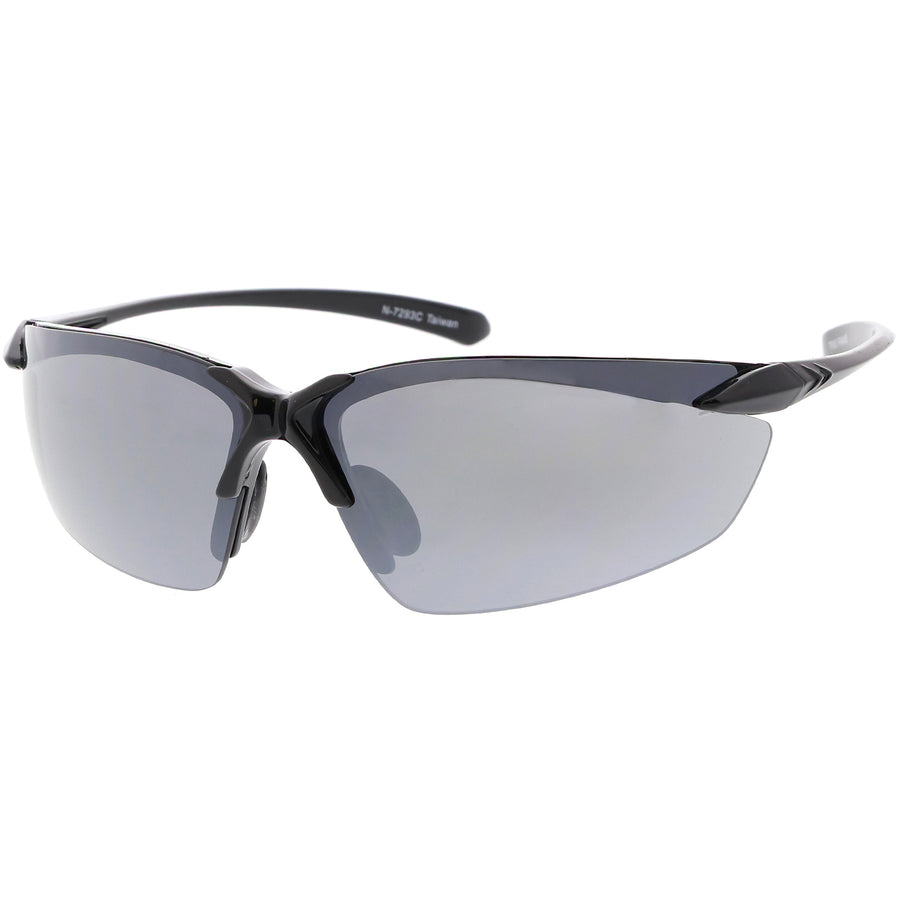 Mens Polarized Sunglasses Sport Wrap Translucent Color Half Frame Two Tone  400UV