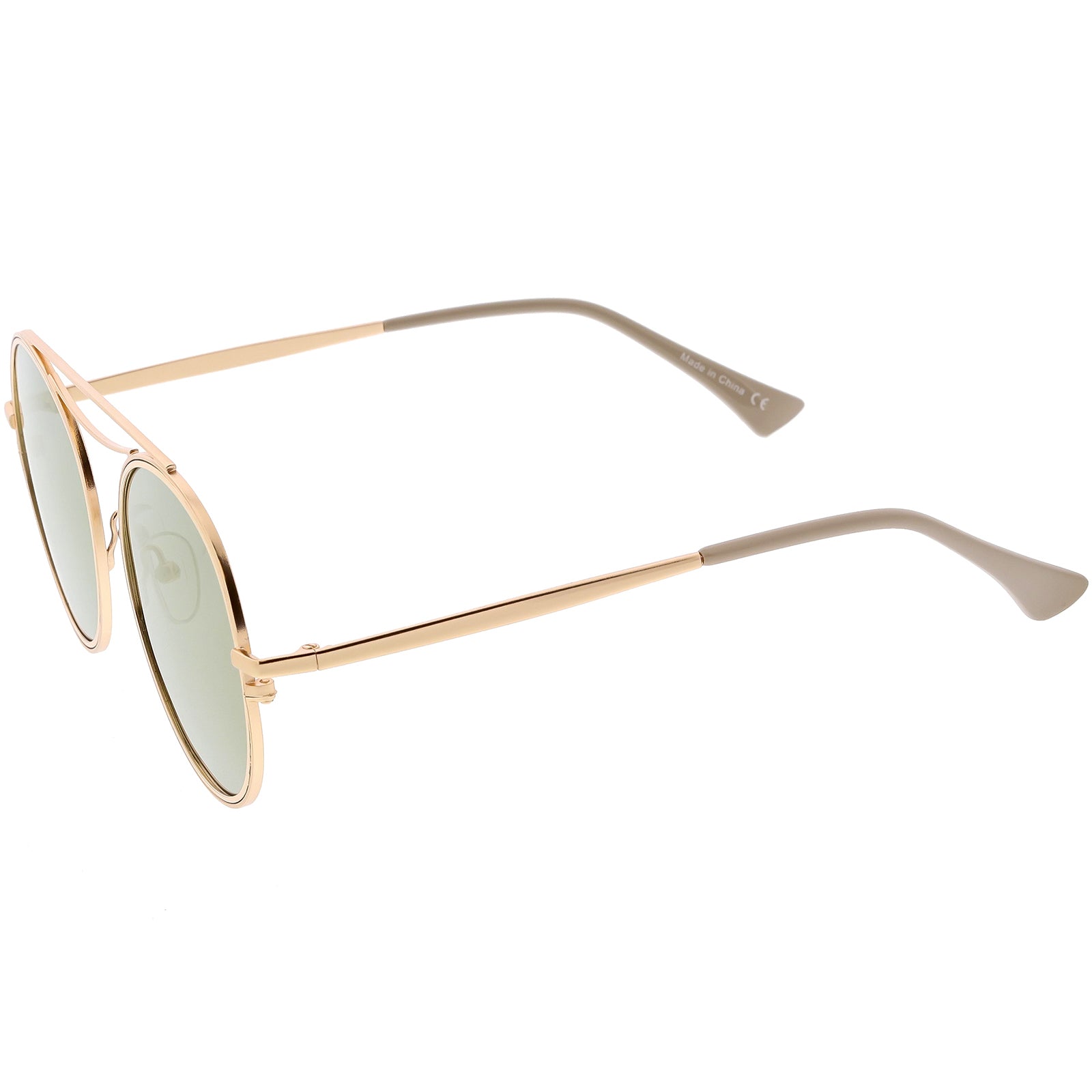 Dweebzilla Star Brow Bar Semi Rimless Luxury Pilot Aviator Sunglasses