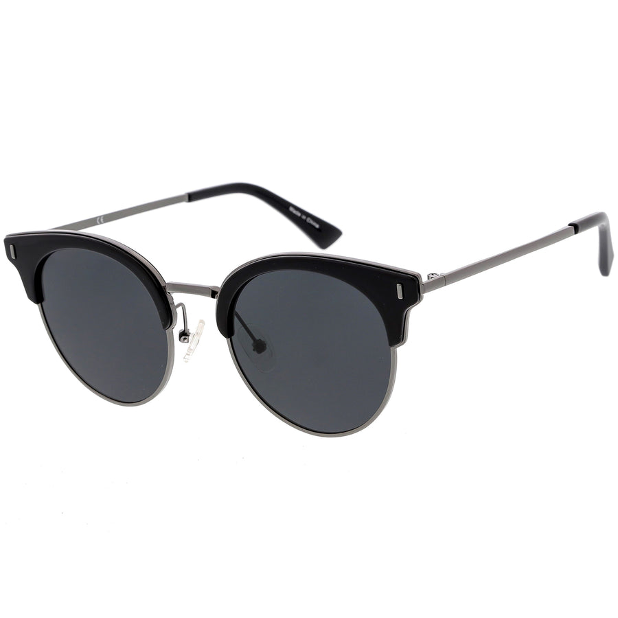 Mens Semi-Rimless Sunglasses With UV400 Protected Composite Lens ...