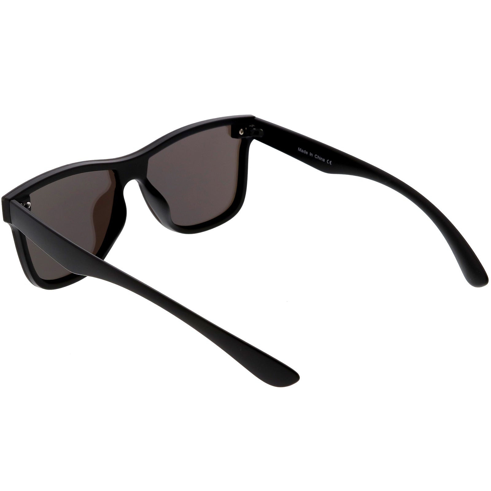 Futuristic Horn Rimmed Rimless Sunglasses Mirrored Shield Lens 59mm