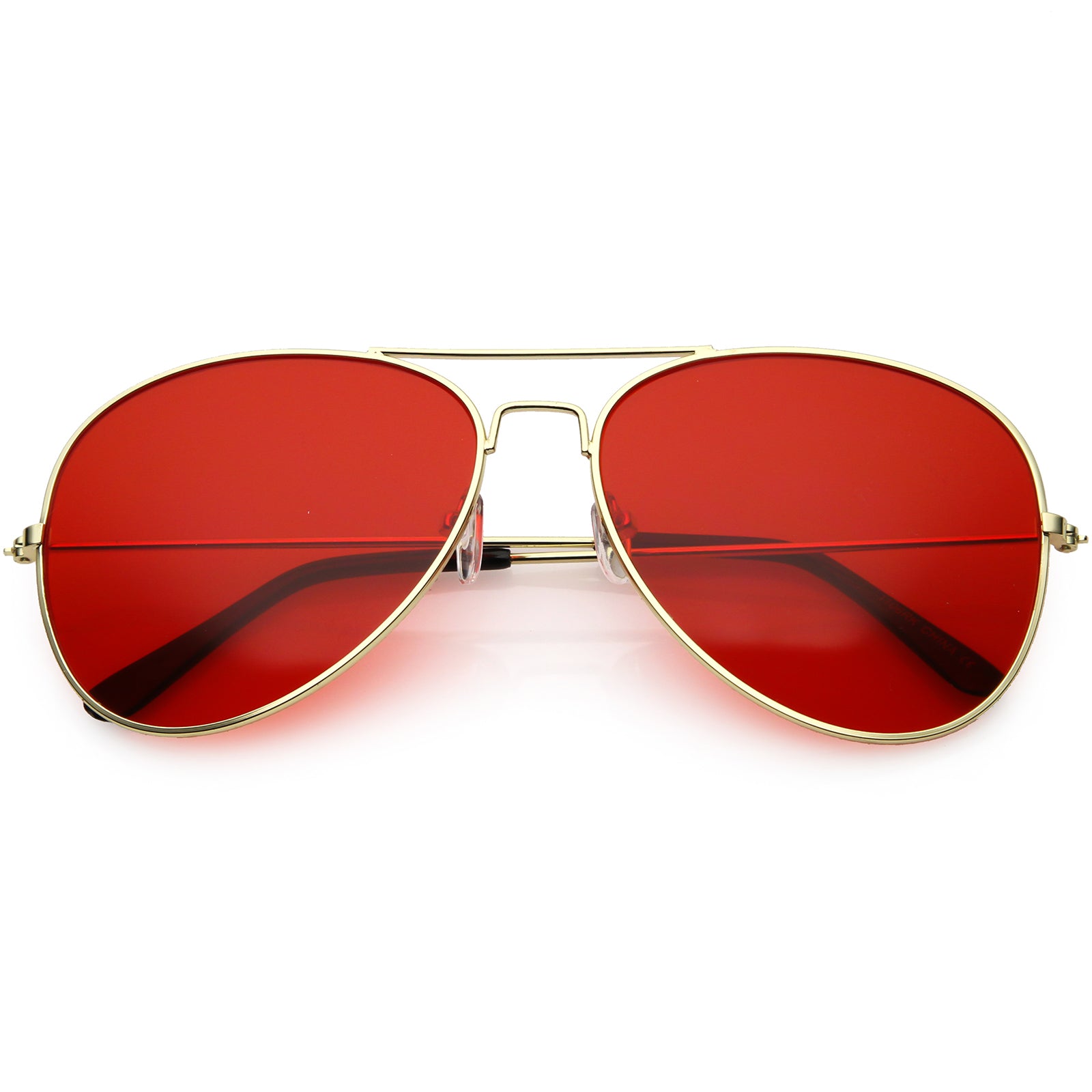 Stuepige Mægtig Playful Large Metal Aviator Red Tinted Lens Sunglasses 58mm - sunglass.la