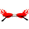 Flaming Fire Color Tinted Lens Oval Rimless Flames Sunglasses 55mm
