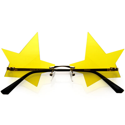 Carnival costume famous celebrity. Rock star. Girl confident cool kid wear star  shaped sunglasses. Star concept. Fame and popularity. Party holiday  celebration. Cheerful girl wear eyeglasses for fun Stock Photo | Adobe