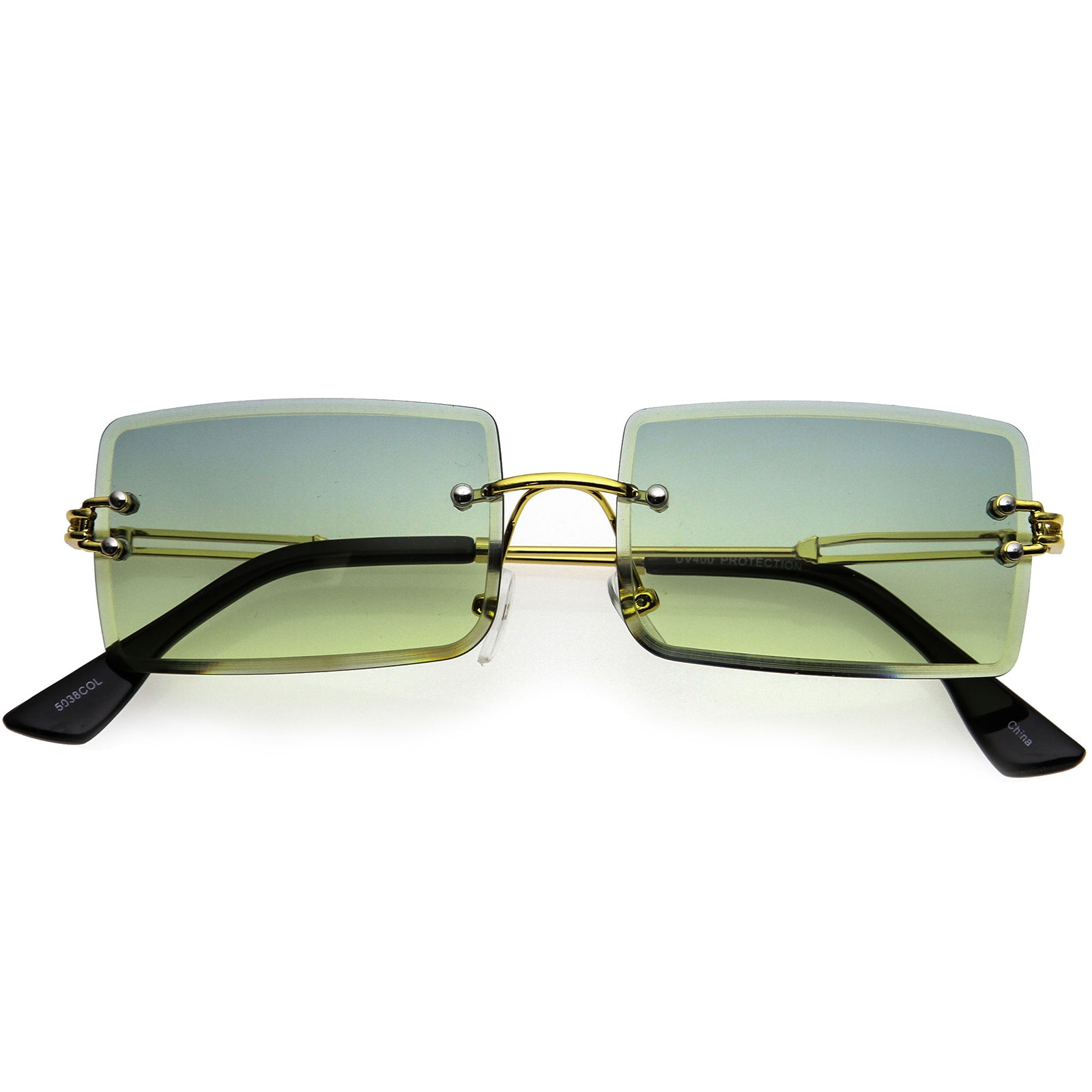 Luxe 90s Inspired Rimless Gradient Lens Medium Square Sunglasses 57mm