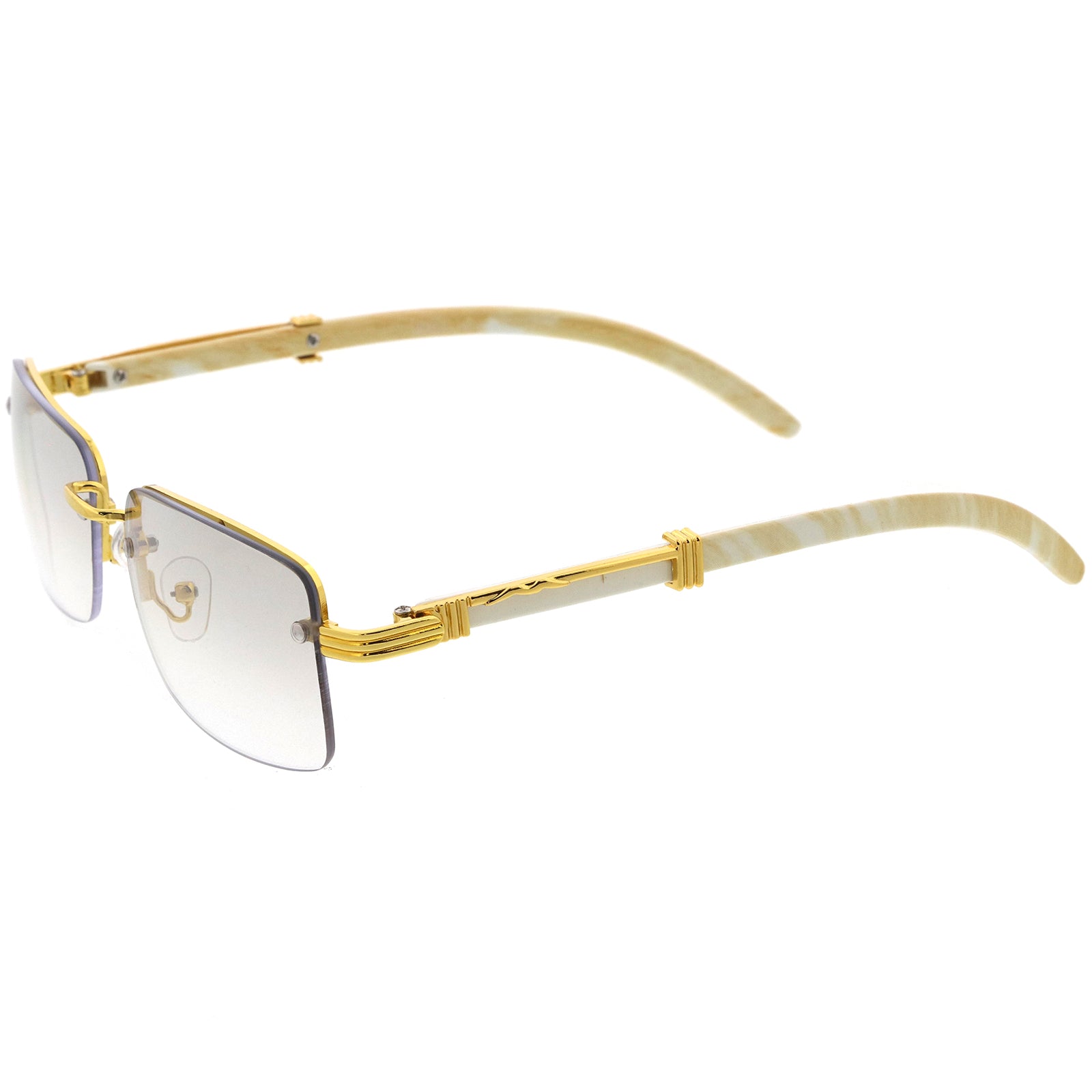 Everyday Dapper Metal Square Medium Rimless Sunglasses 57mm