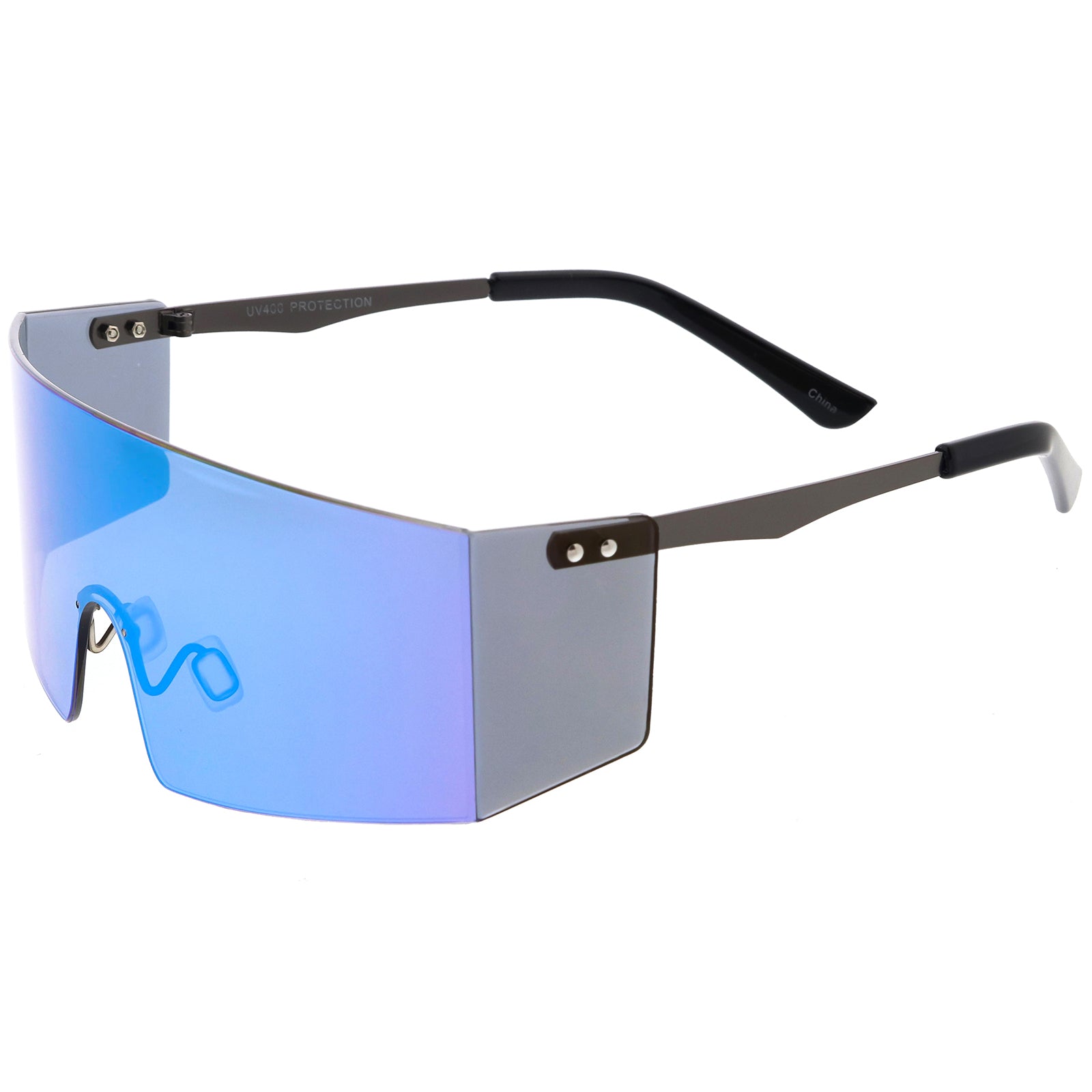 Gunmetal / Blue Mirror